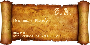 Buchman Manó névjegykártya